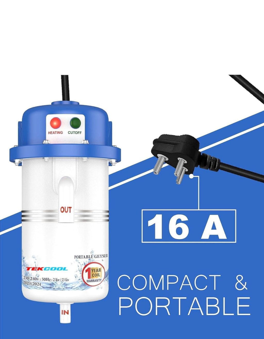 Instant Electric Water Geyser, Portable Geyser, Mini Geyser